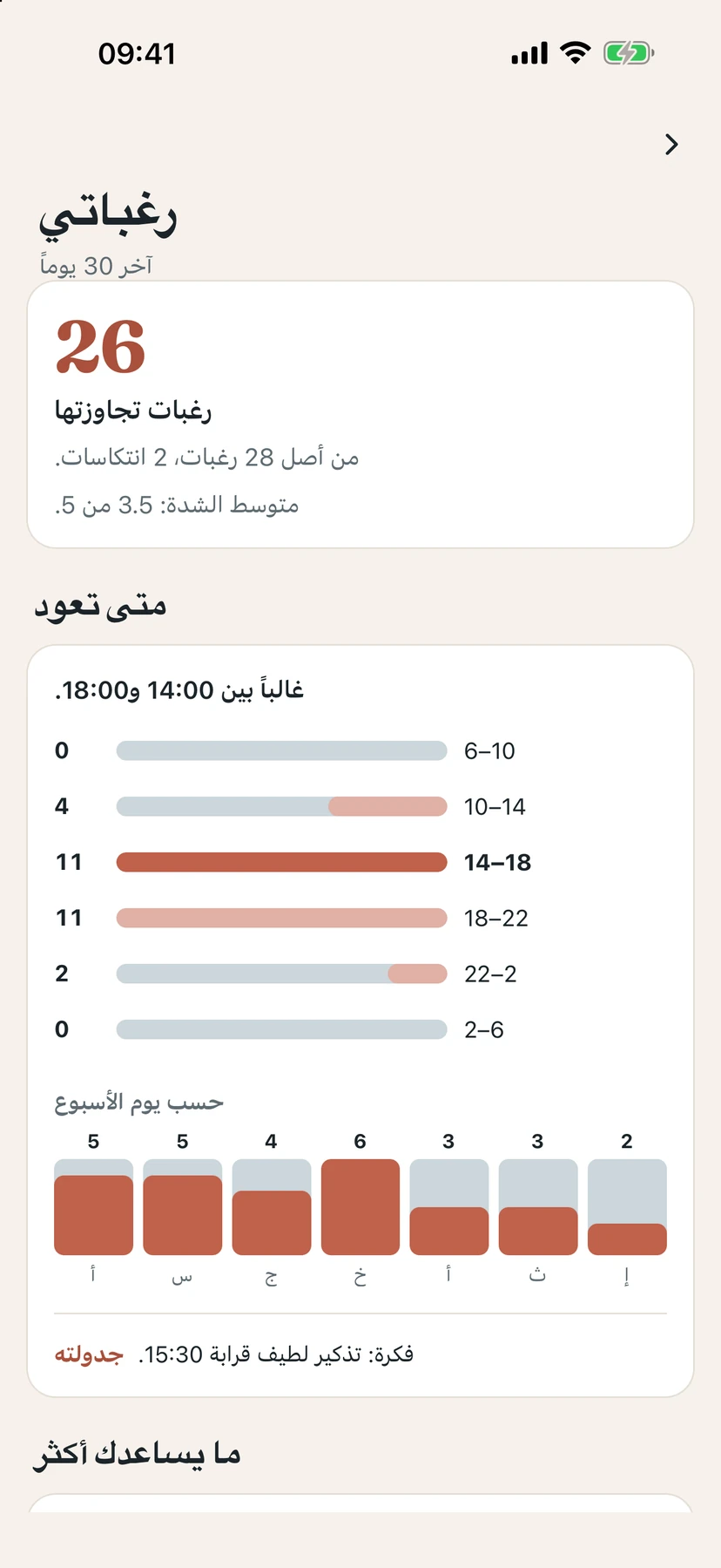 رغباتي: الرغبات التي تجاوزتها والساعات التي تعود فيها